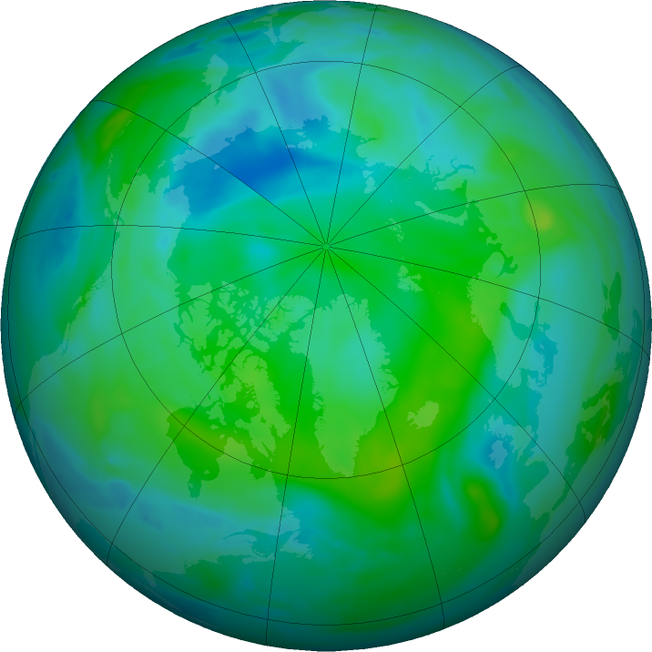 Arctic ozone map for 07 September 2016